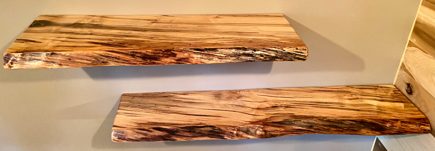 Custom Wormy Ambrosia Maple Shelves