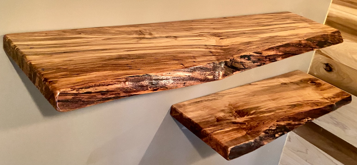 Custom Wormy Ambrosia Maple Shelves