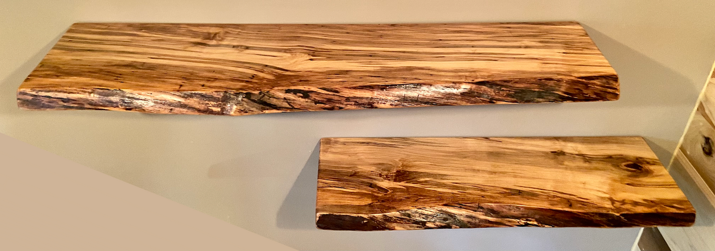 Custom Wormy Ambrosia Maple Shelves