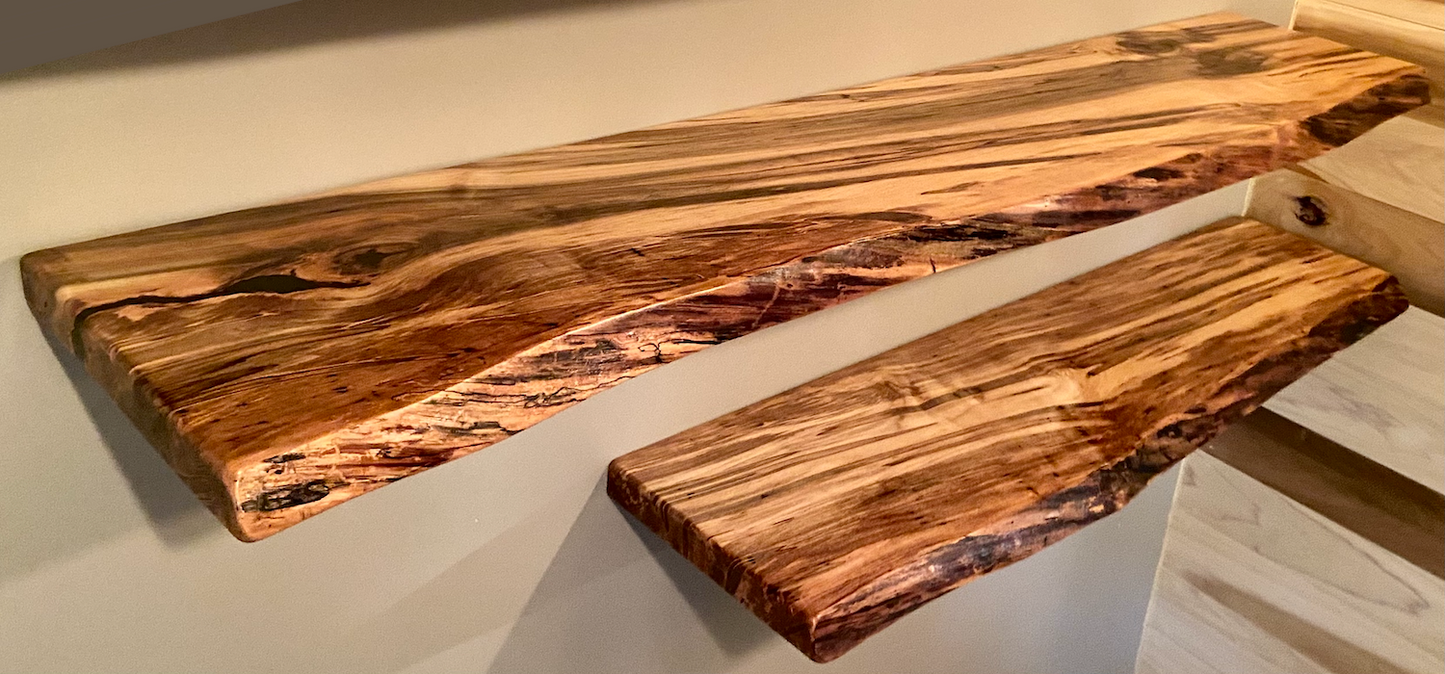 Custom Wormy Ambrosia Maple Shelves