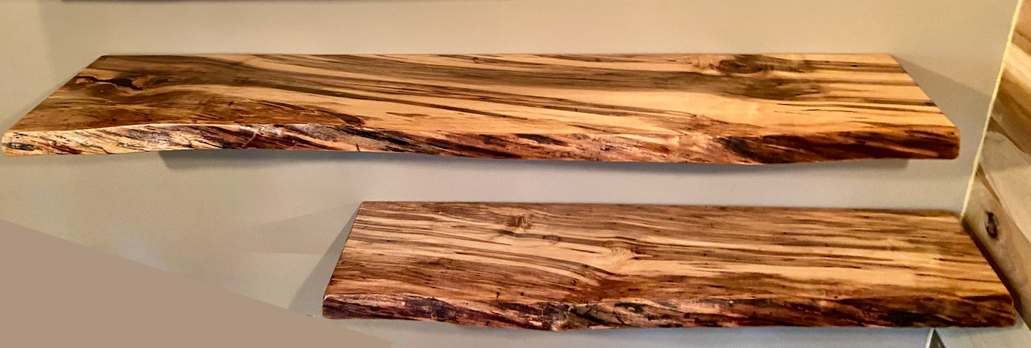 Custom Wormy Ambrosia Maple Shelves