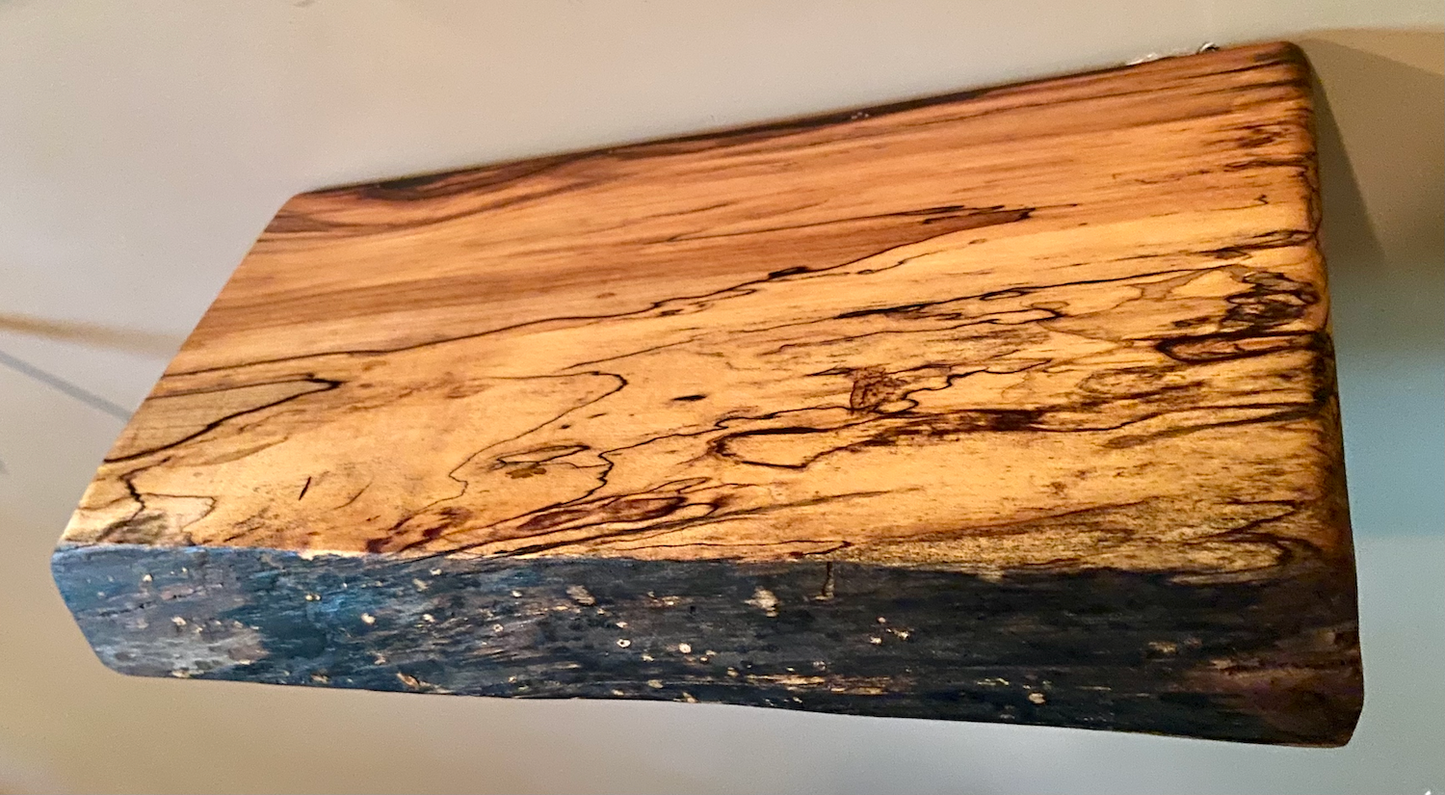 Set of 2 Small Live Edge Spalted Maple Floating Shelves|Rustic Farmhouse Wood Shelves|Live Edge Hanging Plant Shelves|Wood Display Shelves