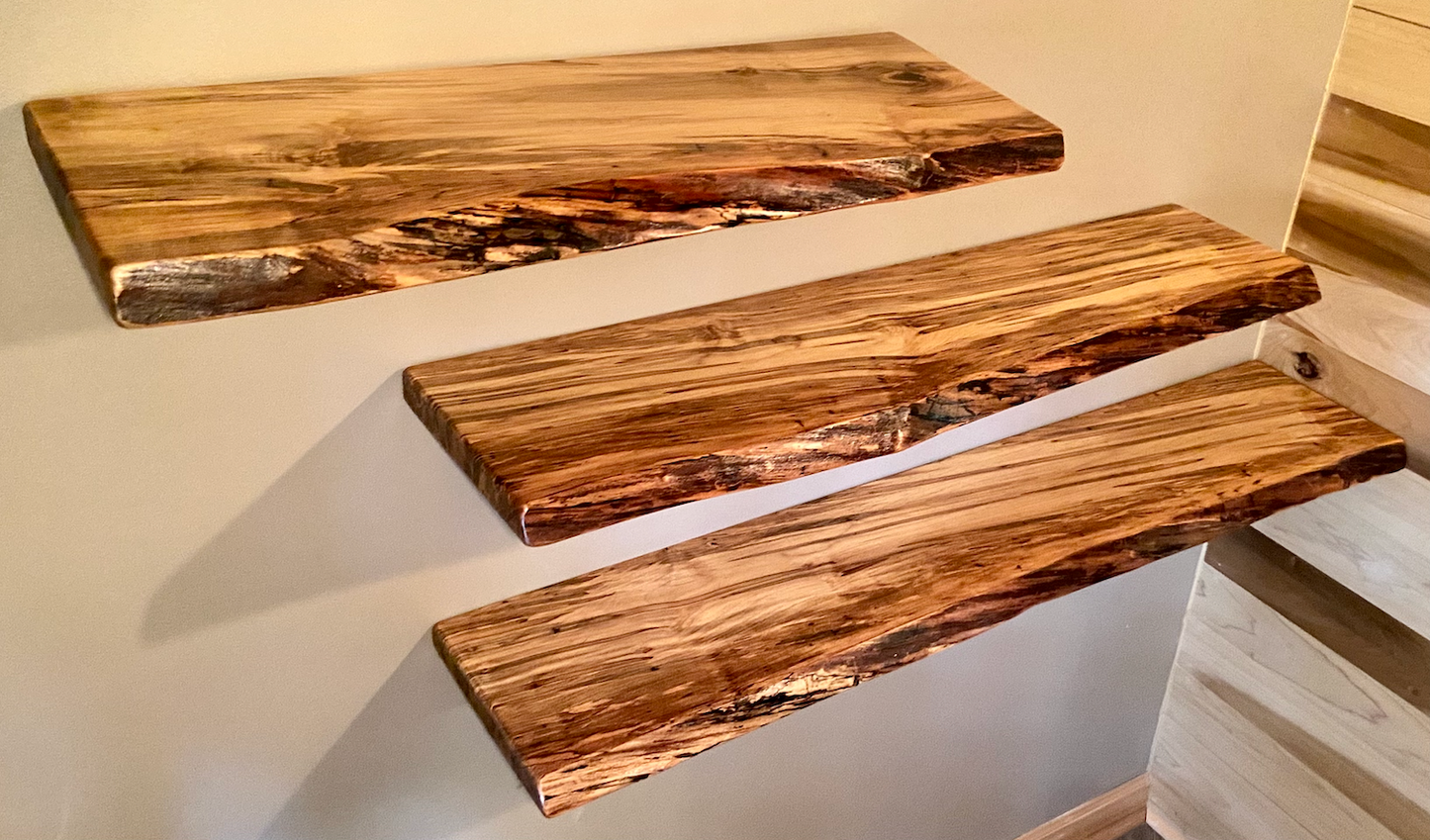 Custom Wormy Ambrosia Maple Shelves
