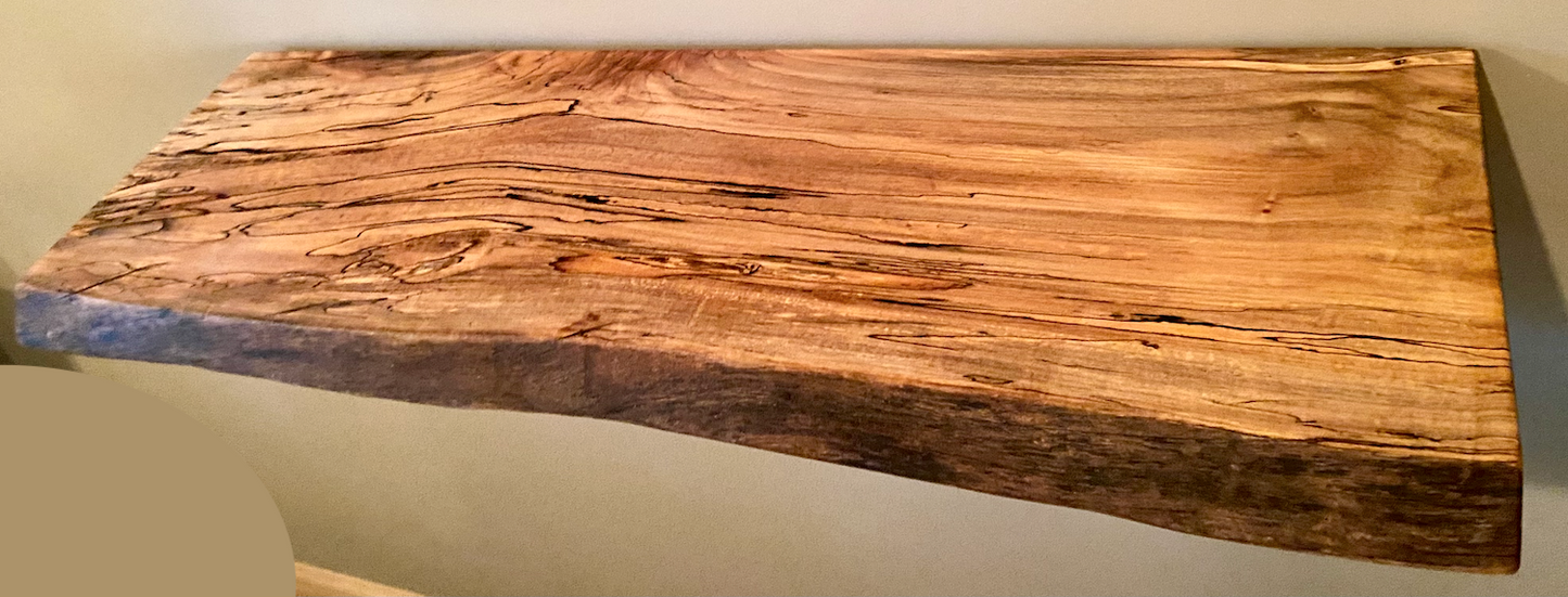 Live Edge Floating Maple Shelf Set w/ Mantel & Corner Shelves