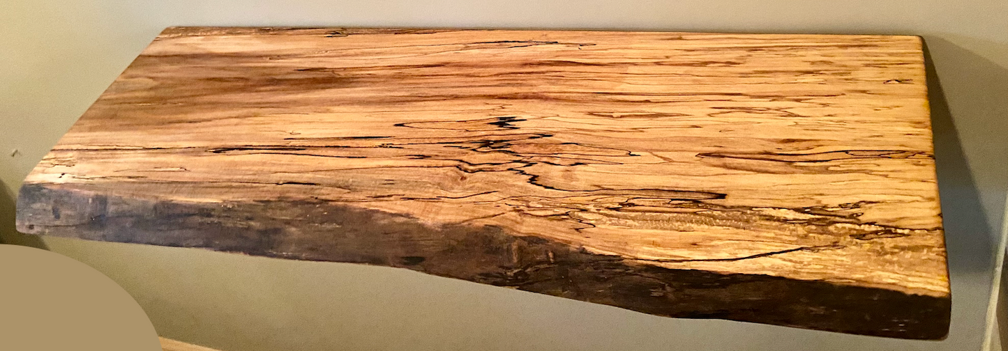 Live Edge Floating Maple Shelf Set w/ Mantel & Corner Shelves