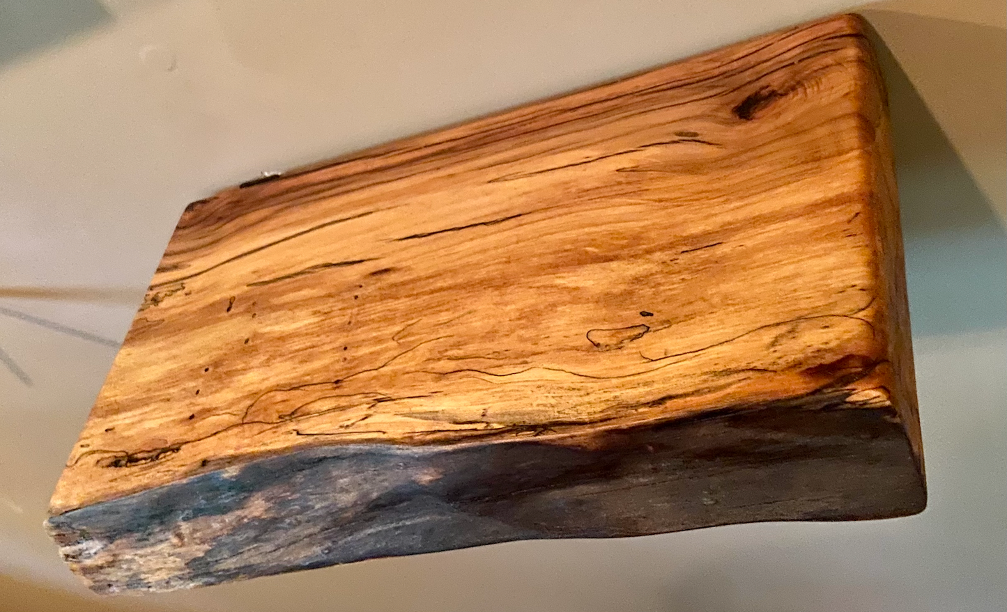 Set of 2 Small Live Edge Spalted Maple Floating Shelves|Rustic Farmhouse Wood Shelves|Live Edge Hanging Plant Shelves|Wood Display Shelves