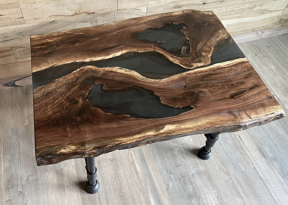 Live Edge Walnut River Tables Set