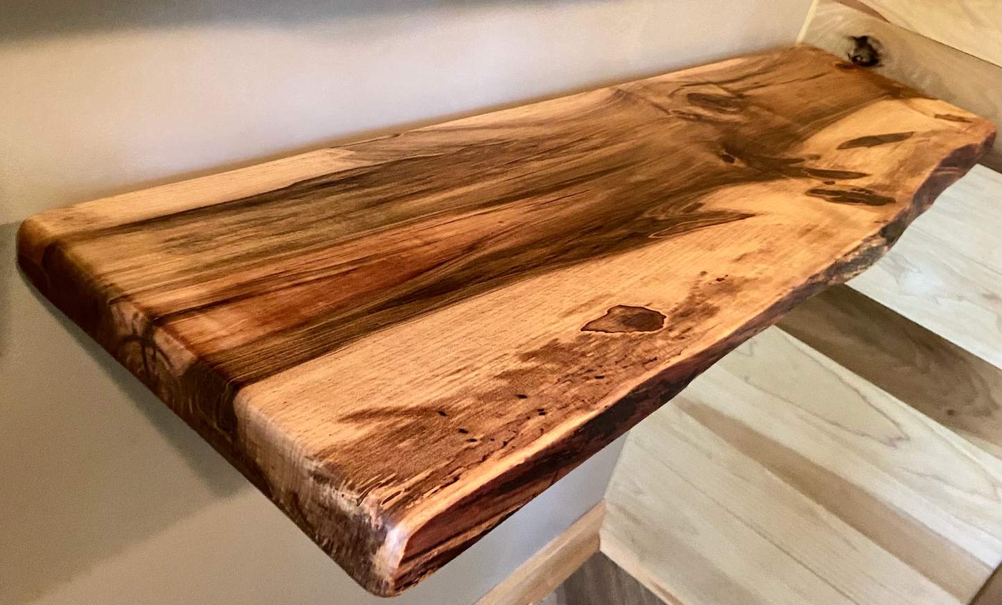 Stunning Ambrosia Maple Floating Shelves