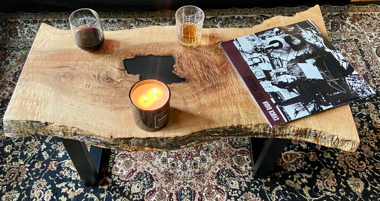 Live Edge Curly Maple Accent Table