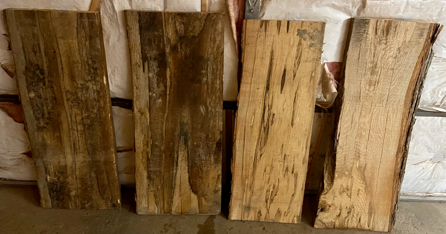 Spalted White Oak Vanity with Live Edge Walnut Top
