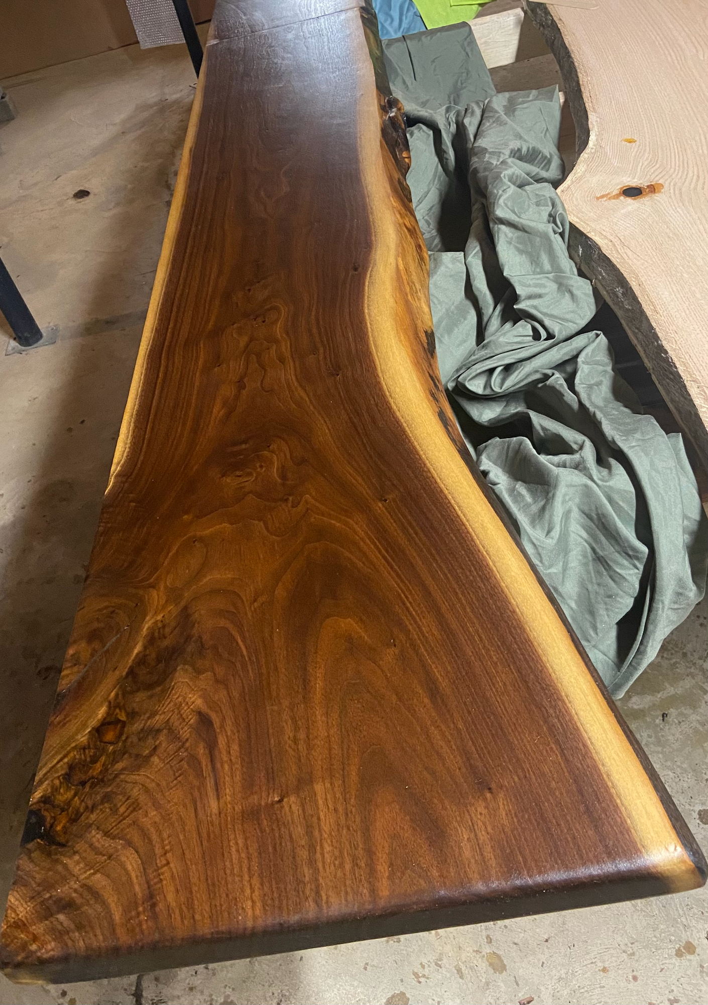 Live Edge Walnut Floating Bar Top - 13 Feet!