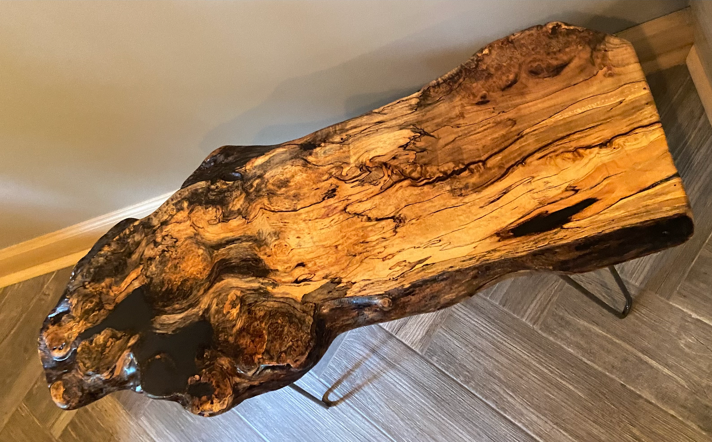 Ultra Spalted Burl Maple Accent Table
