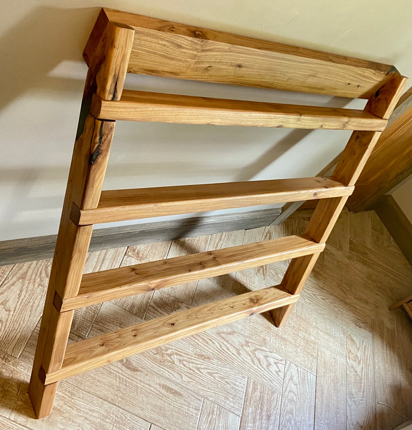 Rustic Southwestern Style Chestnut Blanket Display Ladder