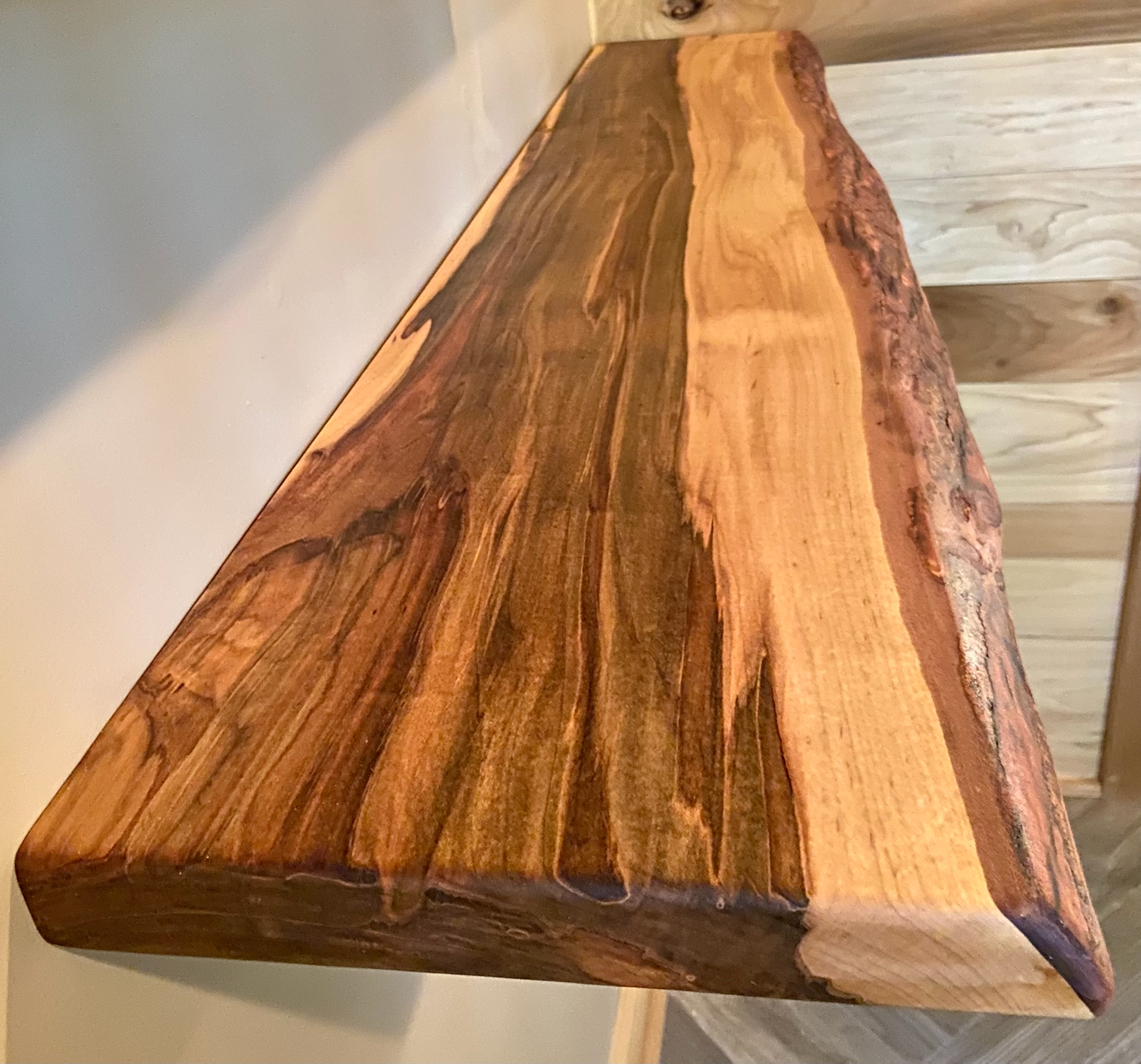 Rustic Ambrosia Maple Live Edge Entryway Bench|Farmhouse Bench|Mudroom Bench|Live Edge Dining Room Bench|Maple Wooden Bench|Bedroom Bench