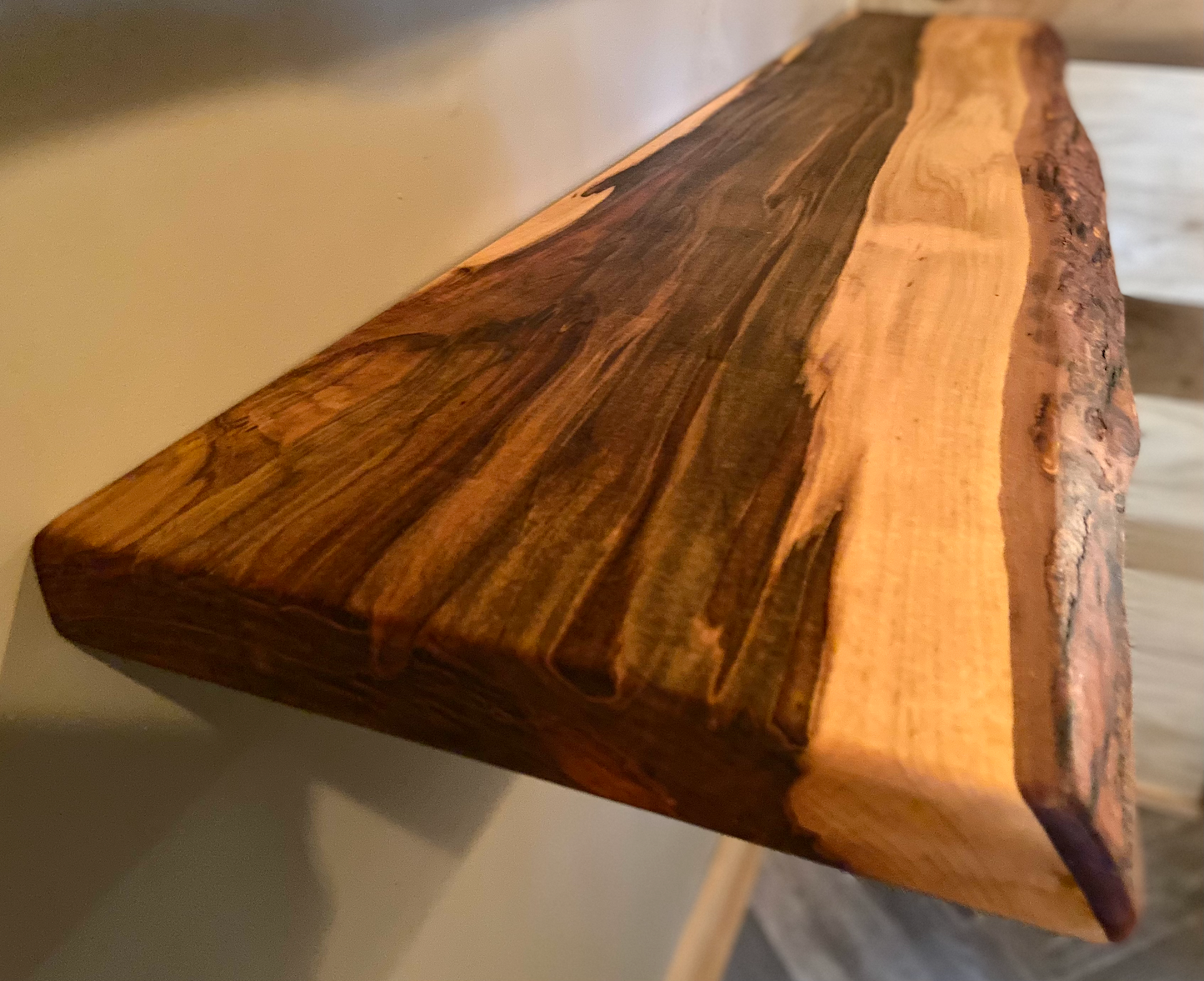 Rustic Ambrosia Maple Live Edge Entryway Bench|Farmhouse Bench|Mudroom Bench|Live Edge Dining Room Bench|Maple Wooden Bench|Bedroom Bench