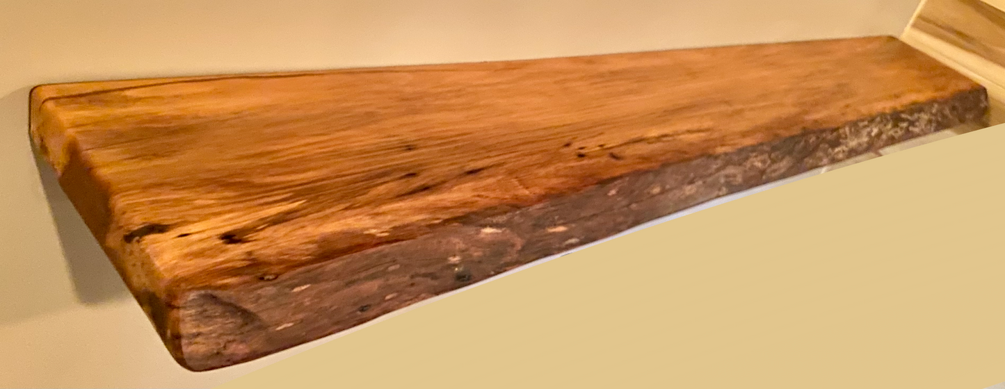 Long Live Edge Maple Sycamore Floating Shelf|Narrow Hanging Display Shelf|Rustic Natural Wood Live Edge Floating Shelf| Narrow Wood Shelf