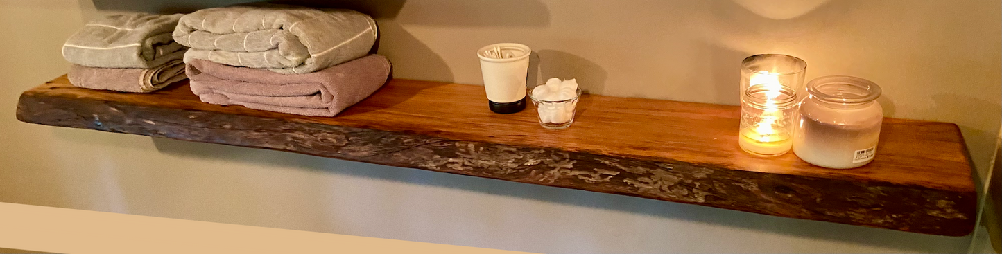 Long Live Edge Maple Sycamore Floating Shelf|Narrow Hanging Display Shelf|Rustic Natural Wood Live Edge Floating Shelf| Narrow Wood Shelf