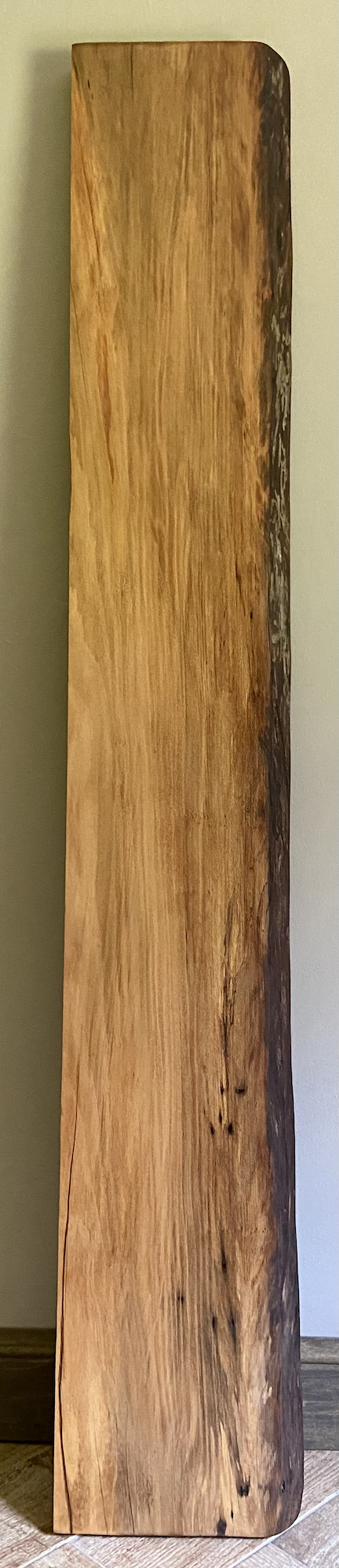 Long Live Edge Maple Sycamore Floating Shelf|Narrow Hanging Display Shelf|Rustic Natural Wood Live Edge Floating Shelf| Narrow Wood Shelf