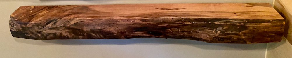 Live Edge Ambrosia Spalted Maple Floating Mantel