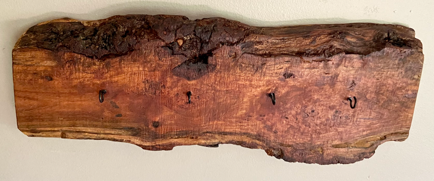 Rustic Live Edge Cherry Burl Mountable Key Hooks for Wall|Wall Organizer|Key Hanger|Rustic Wall Decor|Entryway Organizer|Wall Storage