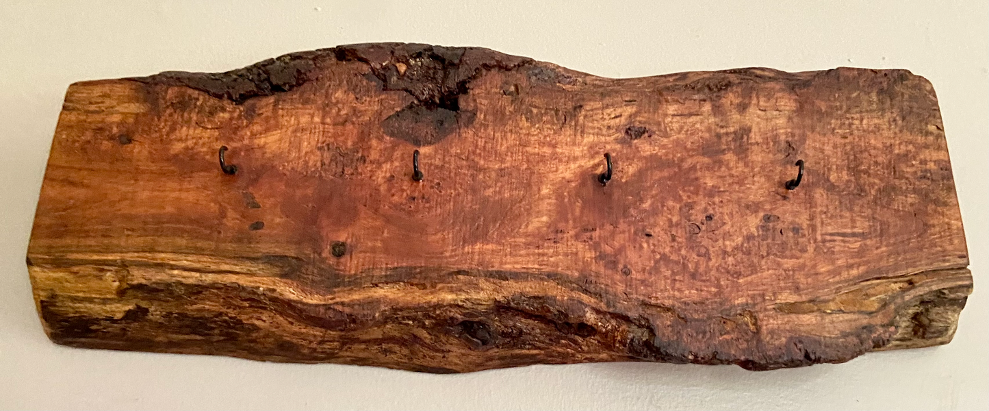 Rustic Live Edge Cherry Burl Mountable Key Hooks for Wall|Wall Organizer|Key Hanger|Rustic Wall Decor|Entryway Organizer|Wall Storage