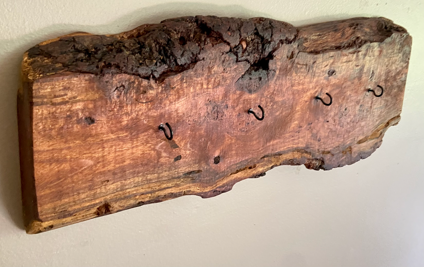 Rustic Live Edge Cherry Burl Mountable Key Hooks for Wall|Wall Organizer|Key Hanger|Rustic Wall Decor|Entryway Organizer|Wall Storage