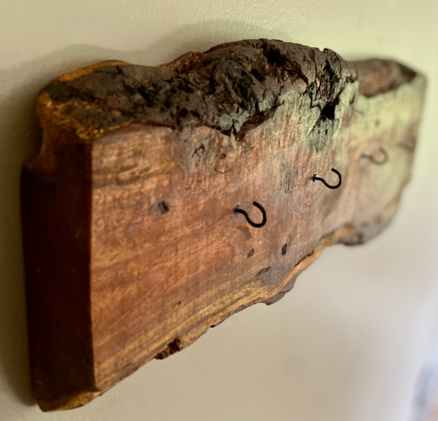 Rustic Live Edge Cherry Burl Mountable Key Hooks for Wall|Wall Organizer|Key Hanger|Rustic Wall Decor|Entryway Organizer|Wall Storage