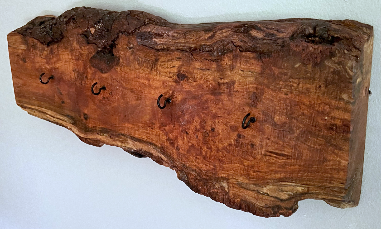 Rustic Live Edge Cherry Burl Mountable Key Hooks for Wall|Wall Organizer|Key Hanger|Rustic Wall Decor|Entryway Organizer|Wall Storage