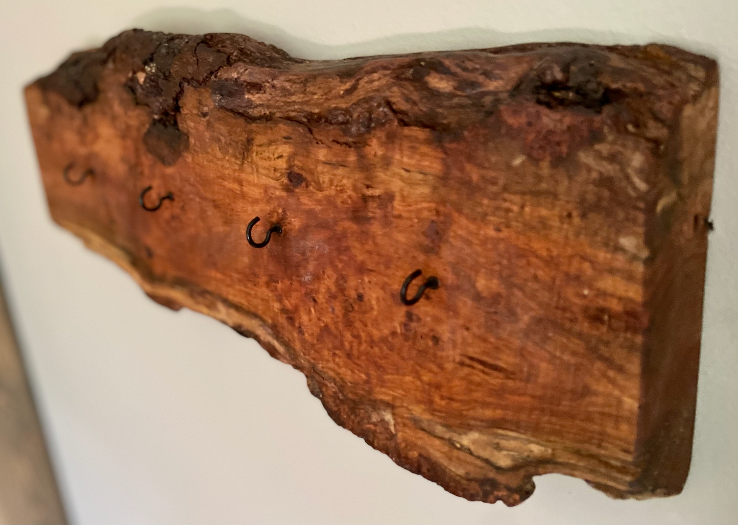 Rustic Live Edge Cherry Burl Mountable Key Hooks for Wall|Wall Organizer|Key Hanger|Rustic Wall Decor|Entryway Organizer|Wall Storage