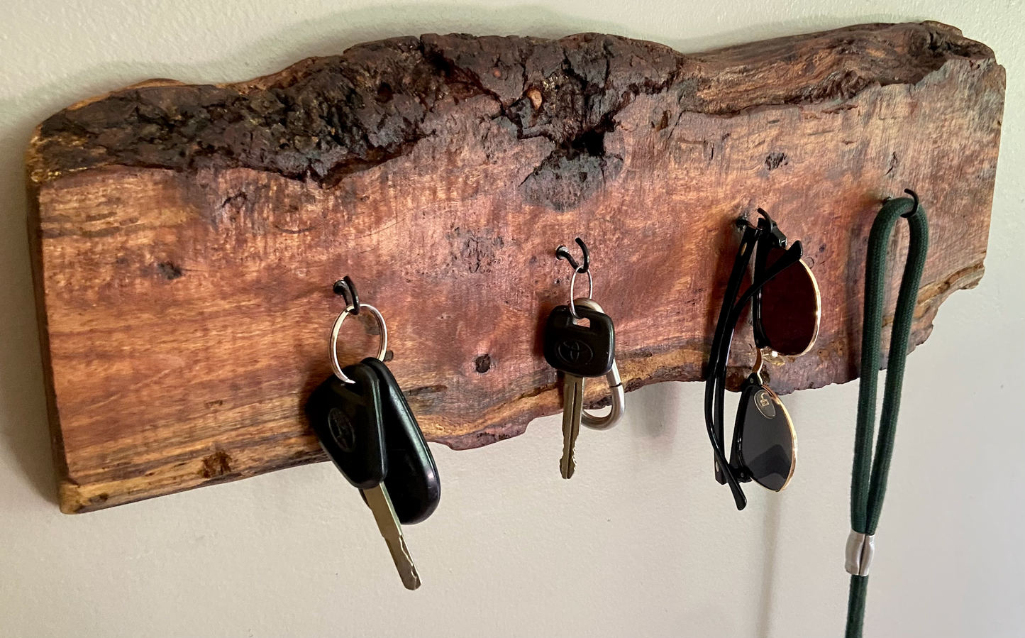 Rustic Live Edge Cherry Burl Mountable Key Hooks for Wall|Wall Organizer|Key Hanger|Rustic Wall Decor|Entryway Organizer|Wall Storage