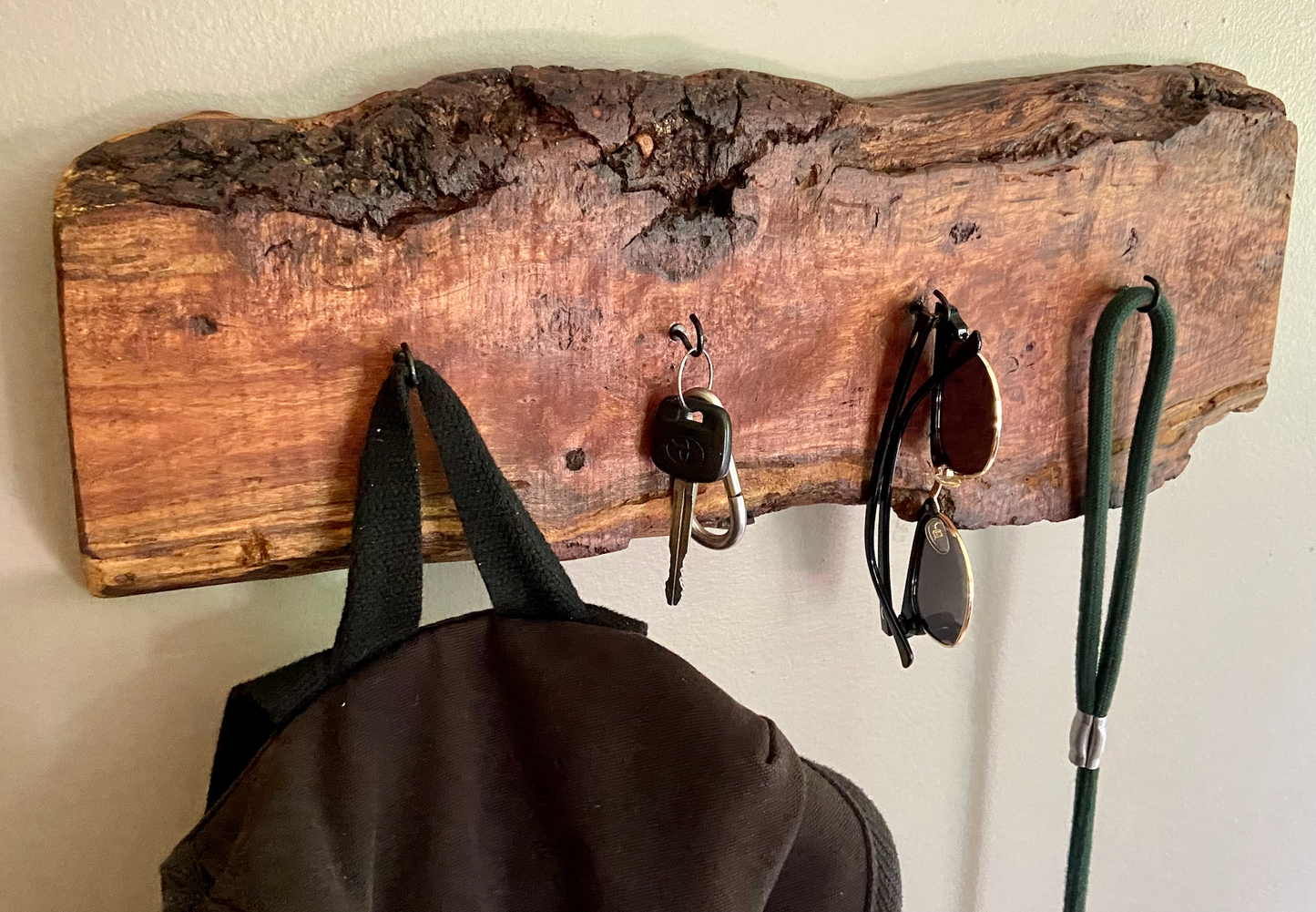 Rustic Live Edge Cherry Burl Mountable Key Hooks for Wall|Wall Organizer|Key Hanger|Rustic Wall Decor|Entryway Organizer|Wall Storage