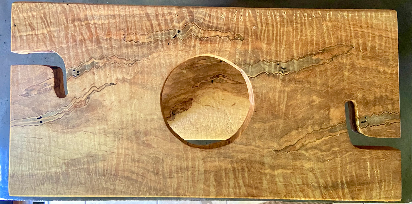 Curly Maple Free Standing Wine Glass & Bottle Holder|Counter Wine Rack|Rustic Industrial Custom Bar Storage|Home Bar Gift Idea|Kitchen Decor