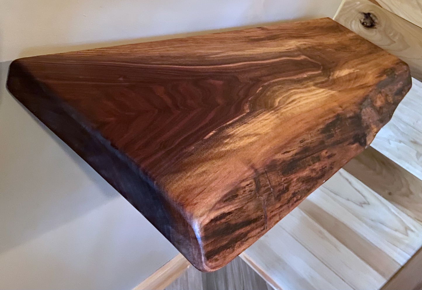 Live Edge Lightly Colored Walnut Console Table|Rustic Farmhouse Entry Table or Live Edge Sofa Table|Wood Entry Table|Live Edge Display Table