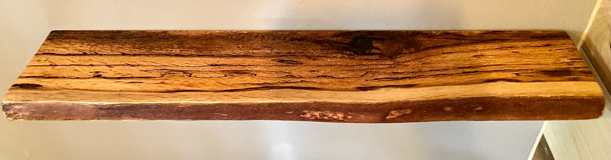 Set of 2 Live Edge Spalted White Oak Narrow Floating Display Shelves| Natural White Oak Wood Hanging Display Shelves|Rustic Farmhouse Decor