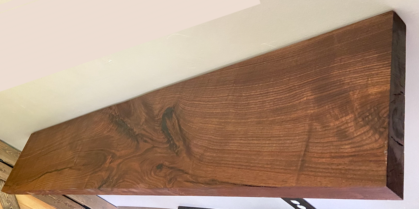 Straight Edge Black Walnut Floating Shelf|Modern Rustic Farmhouse Walnut Wood Floating Display Shelf|Solid Wood Wall Hanging Plant Shelf