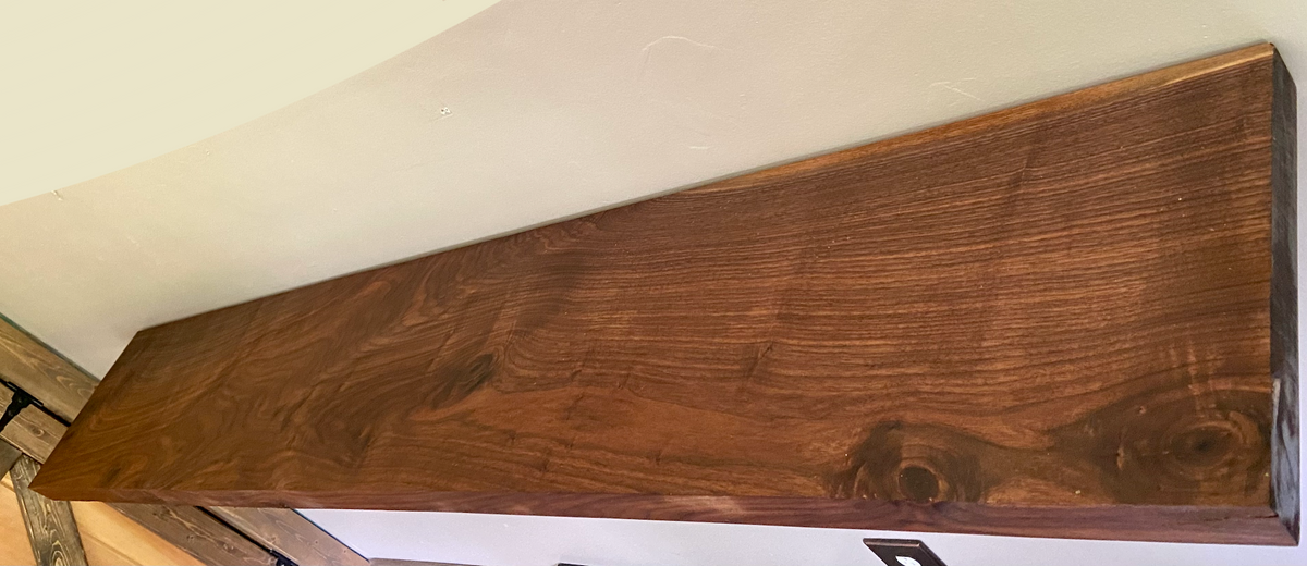 Straight Edge Black Walnut Floating Shelf|Modern Rustic Farmhouse Walnut Wood Floating Display Shelf|Solid Wood Wall Hanging Plant Shelf