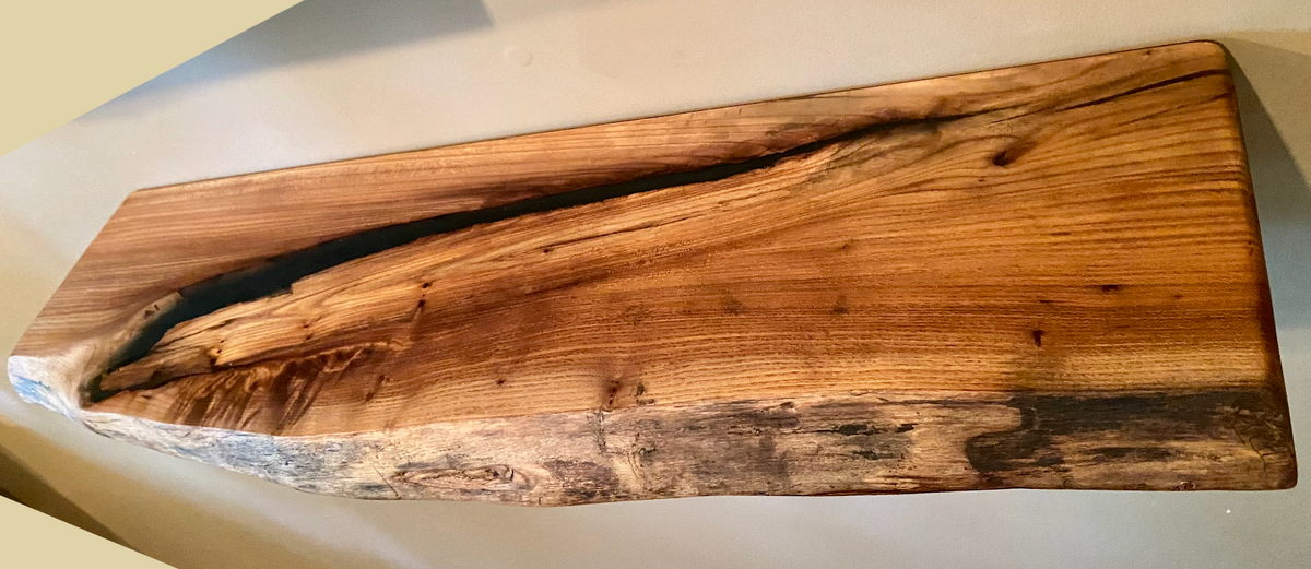 Set of 2 Live Edge Chestnut Wood Epoxy Floating Shelves|Rustic Farmhouse Wood Shelves|Floating Bookshelves|Hanging Wood Display Shelves