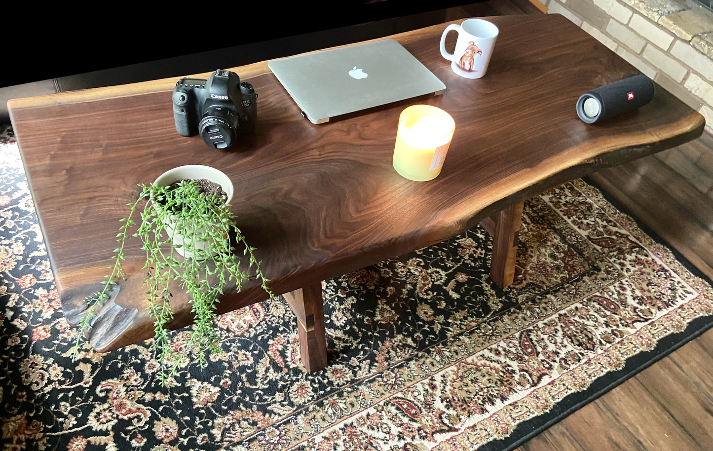 Large Live Edge Walnut Wood Coffee Table|Natural Edge Wood Table|Solid Live Edge Black Walnut Farmhouse Table|Modern Rustic Coffee Table