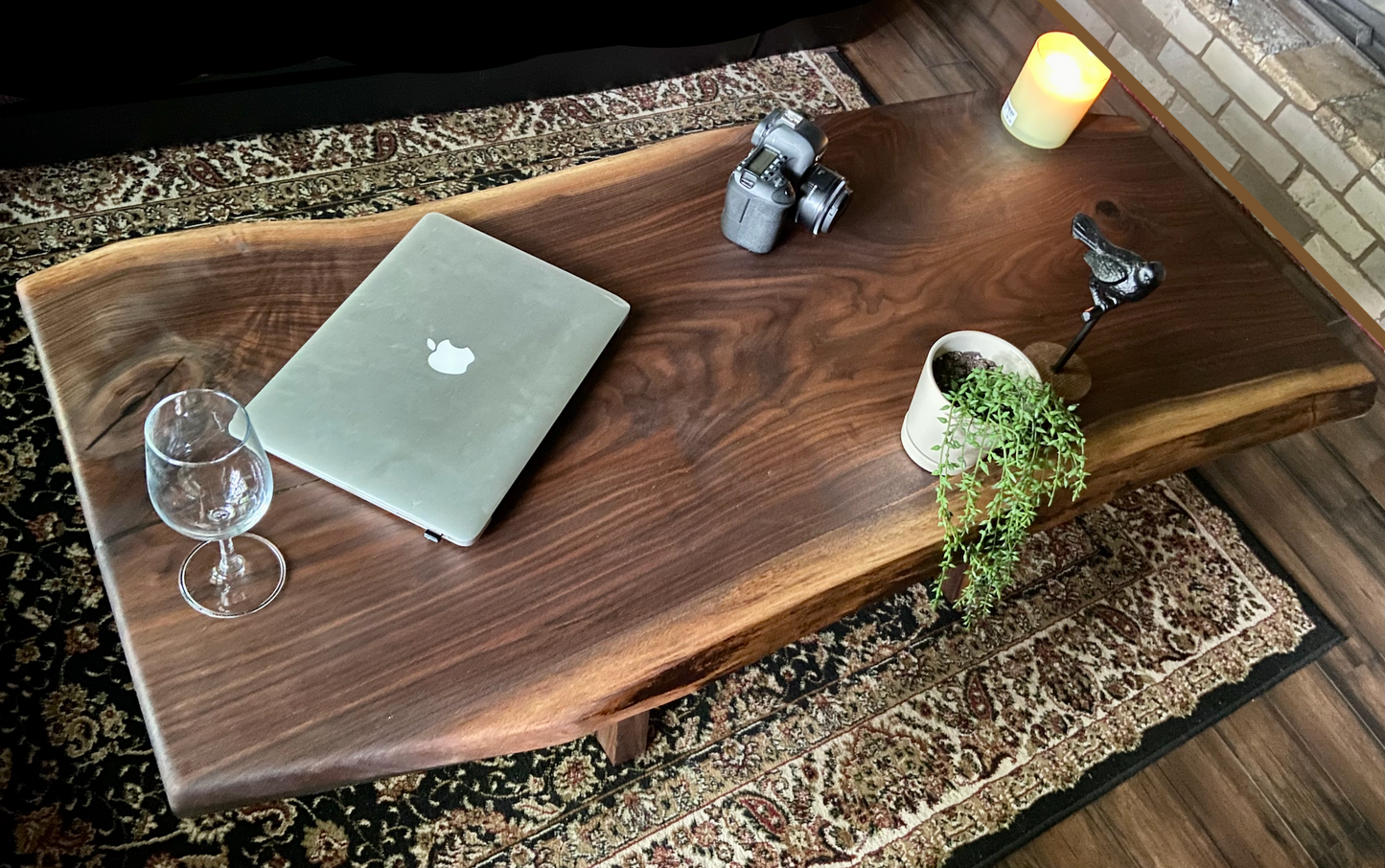 Large Live Edge Walnut Wood Coffee Table|Natural Edge Wood Table|Solid Live Edge Black Walnut Farmhouse Table|Modern Rustic Coffee Table