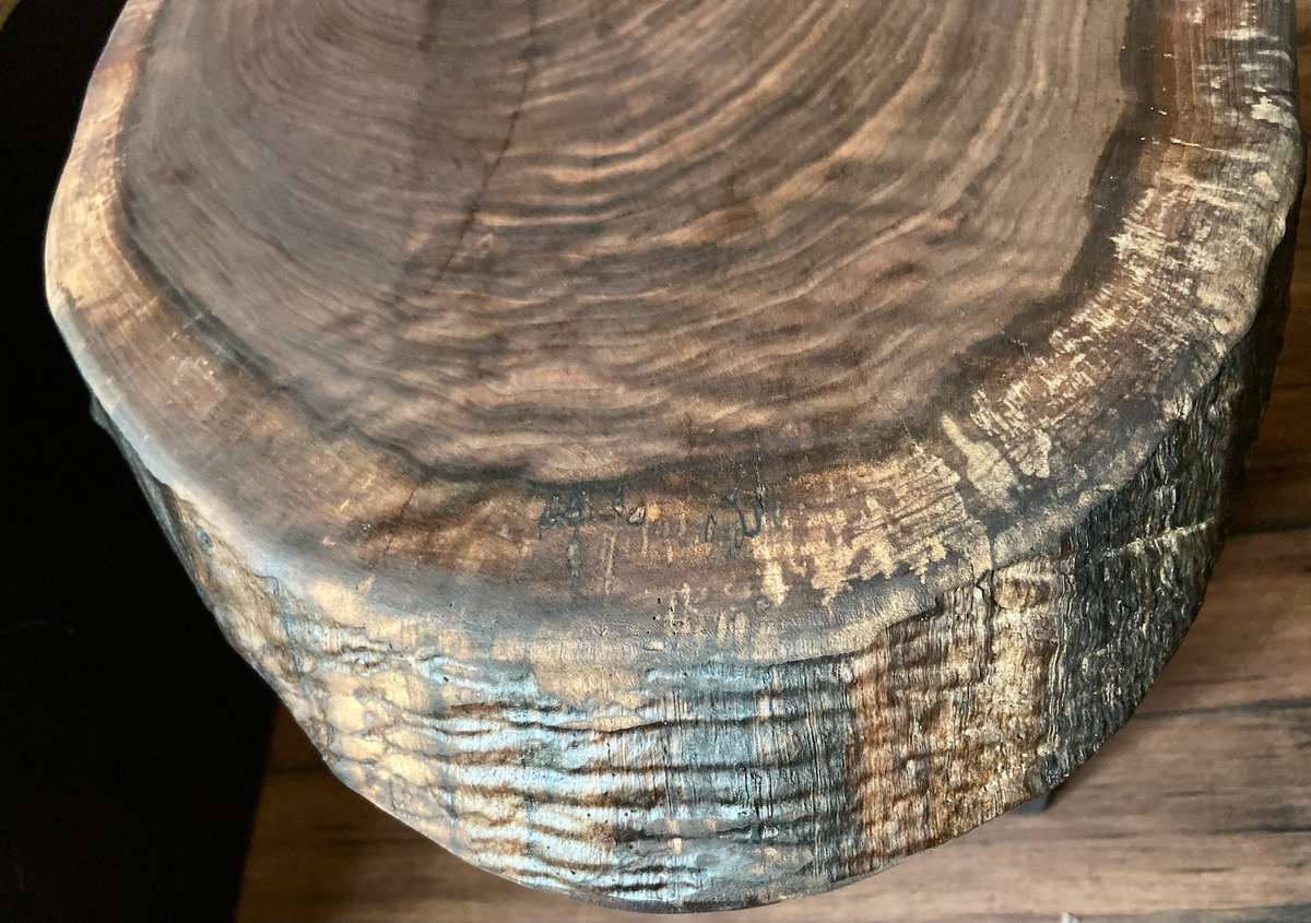 Live Edge Round Walnut Wood Accent Table | Live Edge Walnut Cross Cut Wood End Table | Round Wood Side Table | Rustic Live Edge Side Table