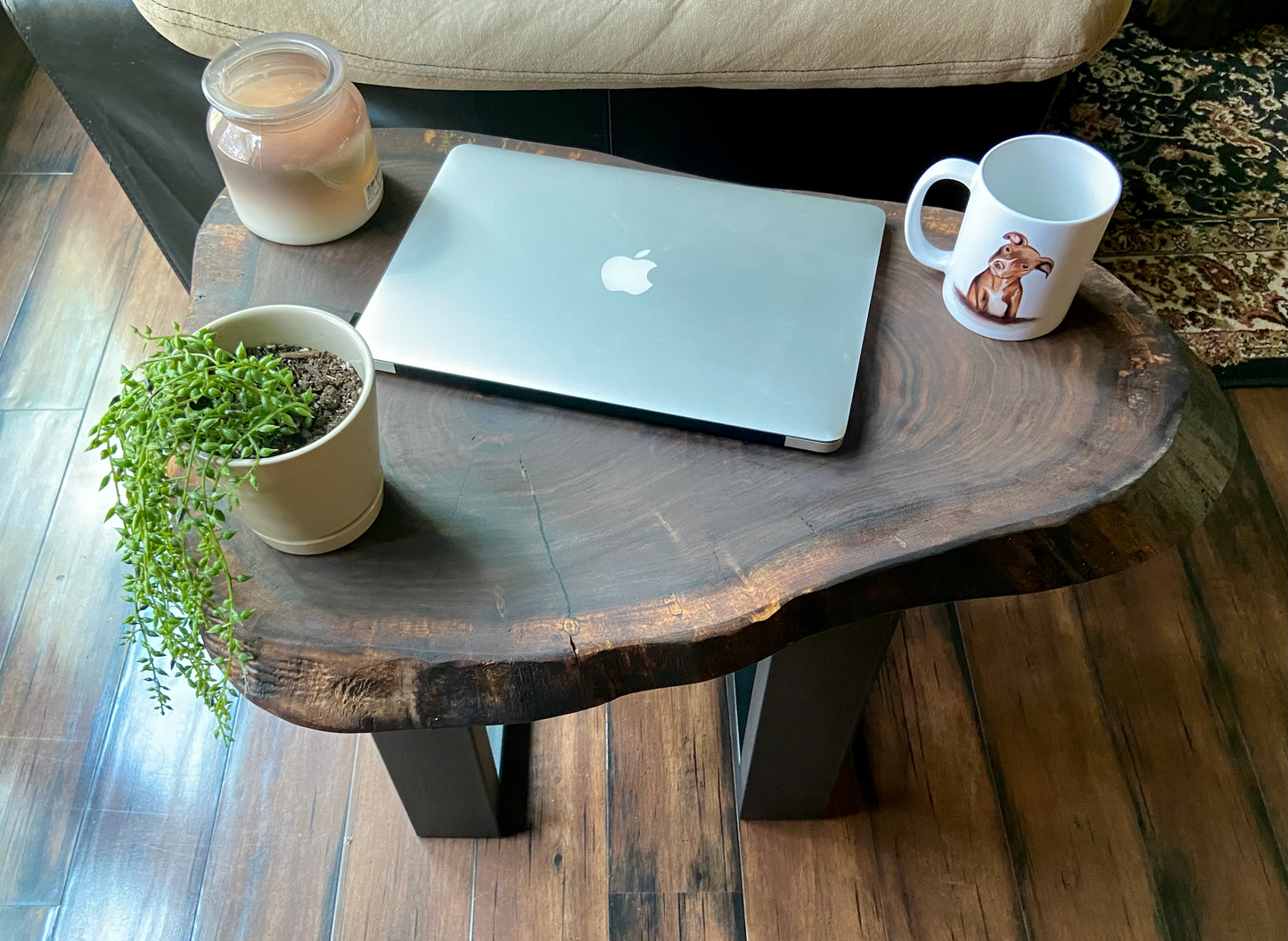 Live Edge Round Walnut Wood Table | Oval CrossCut Side Table | Rustic Farmhouse Accent Table | Live Edge End Table | Round Cookie Wood Table