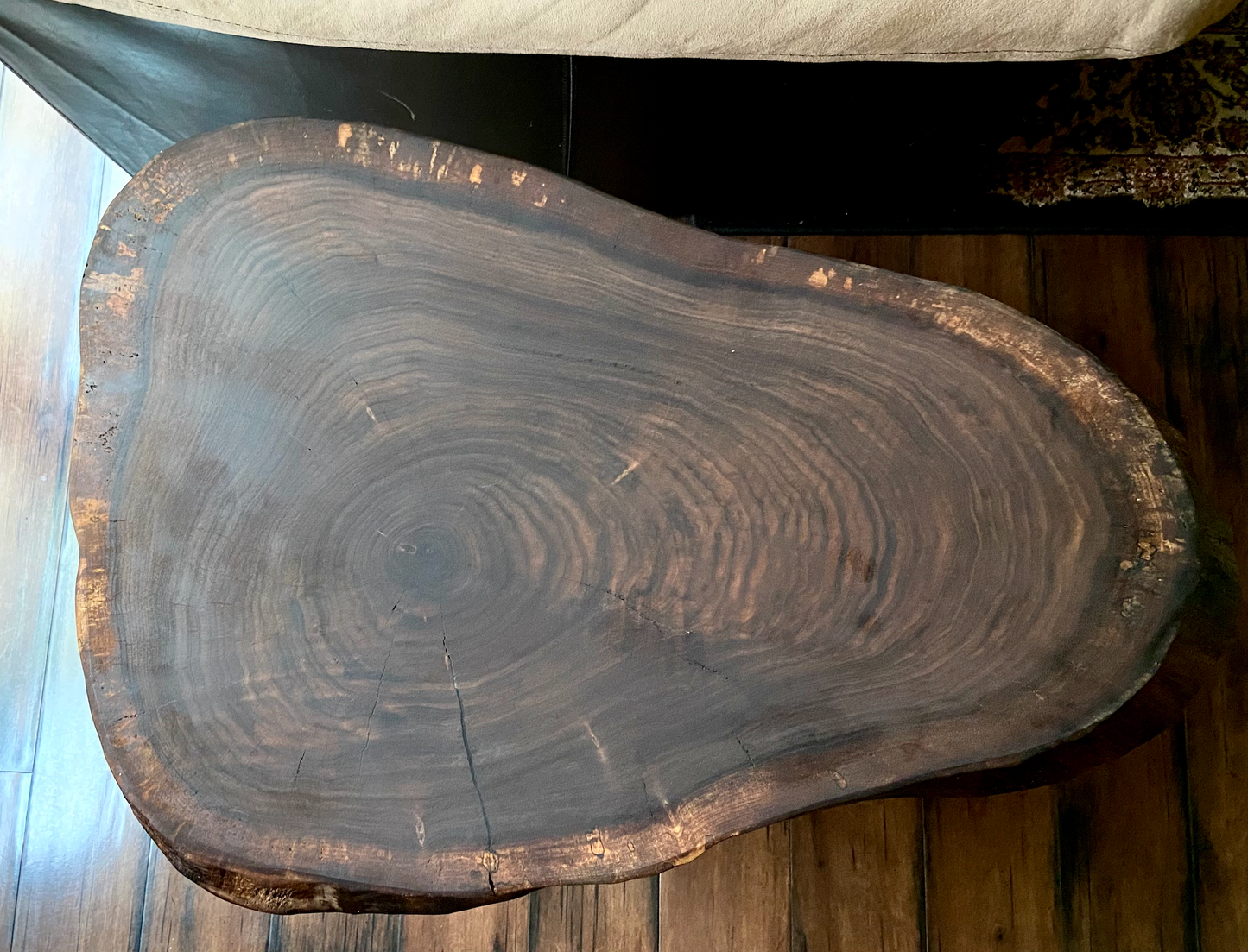 Live Edge End Table Set of 2-Rustic Round Live Edge Walnut Wood Cross Cut Tables|Cookie/Wafer Table Side Tables|Farmhouse Accent Wood Tables