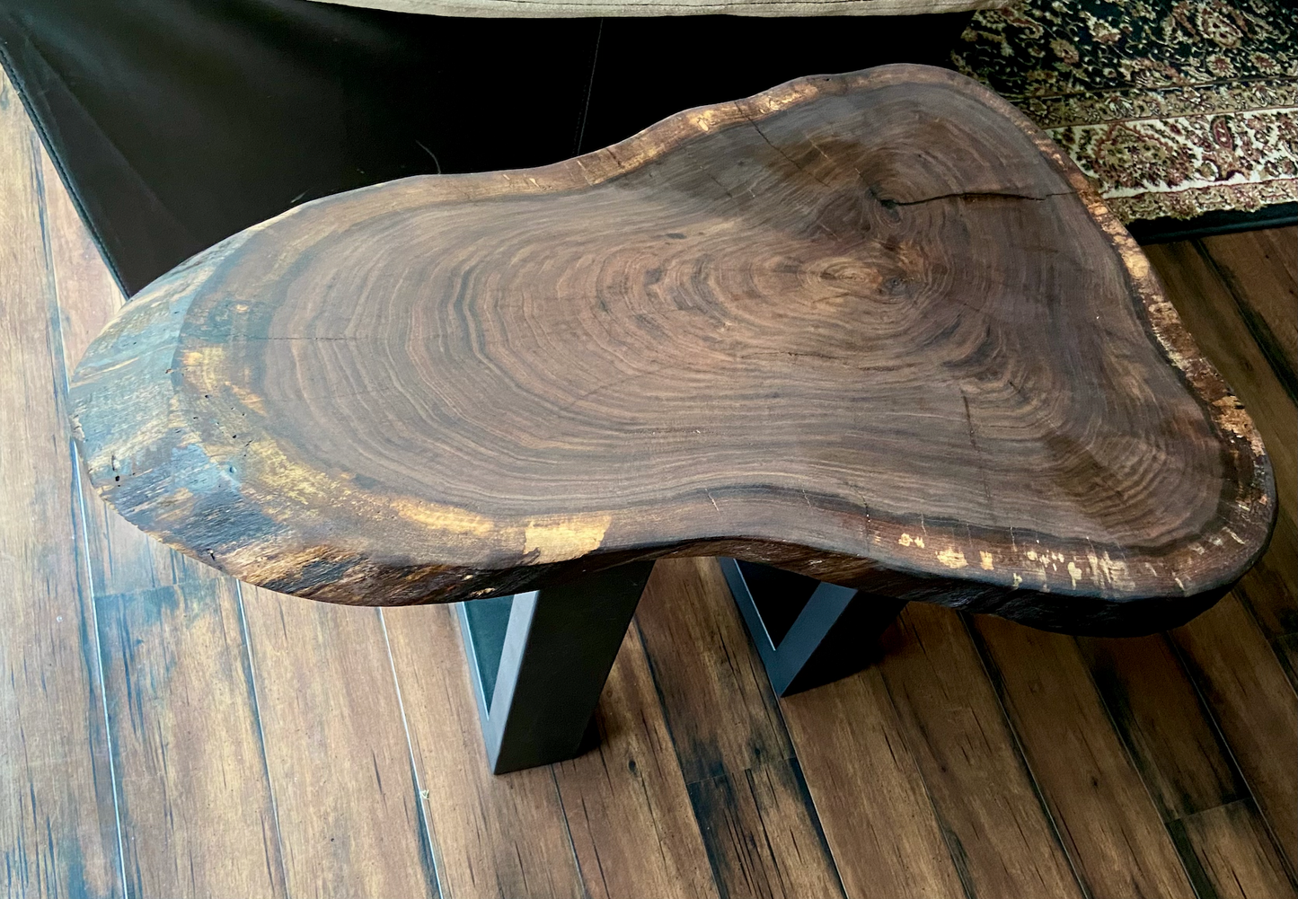 Live Edge Walnut Cookie Wood Oval Table | CrossCut Side Table Table | Rustic Farmhouse Accent Table | Live Edge End Table | Round Wood Table