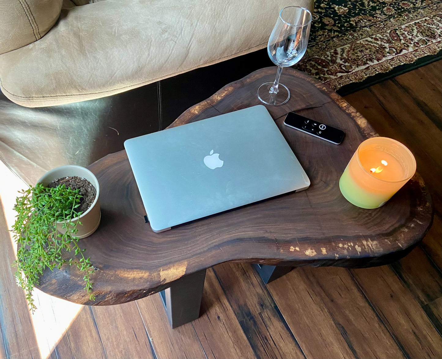 Live Edge Walnut Cookie Wood Oval Table | CrossCut Side Table Table | Rustic Farmhouse Accent Table | Live Edge End Table | Round Wood Table