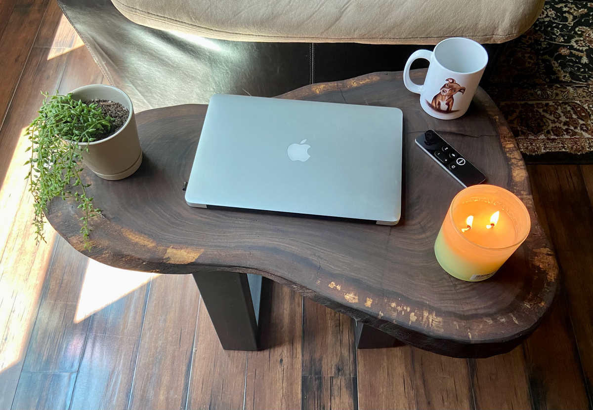 Live Edge Walnut Cookie Wood Oval Table | CrossCut Side Table Table | Rustic Farmhouse Accent Table | Live Edge End Table | Round Wood Table