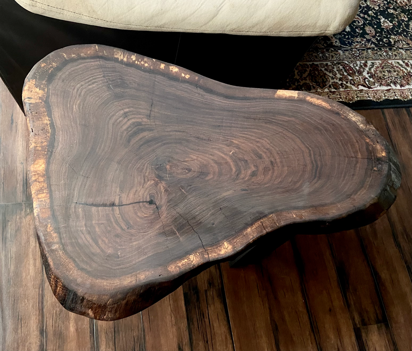 Live Edge Walnut Cookie Wood Oval Table | CrossCut Side Table Table | Rustic Farmhouse Accent Table | Live Edge End Table | Round Wood Table