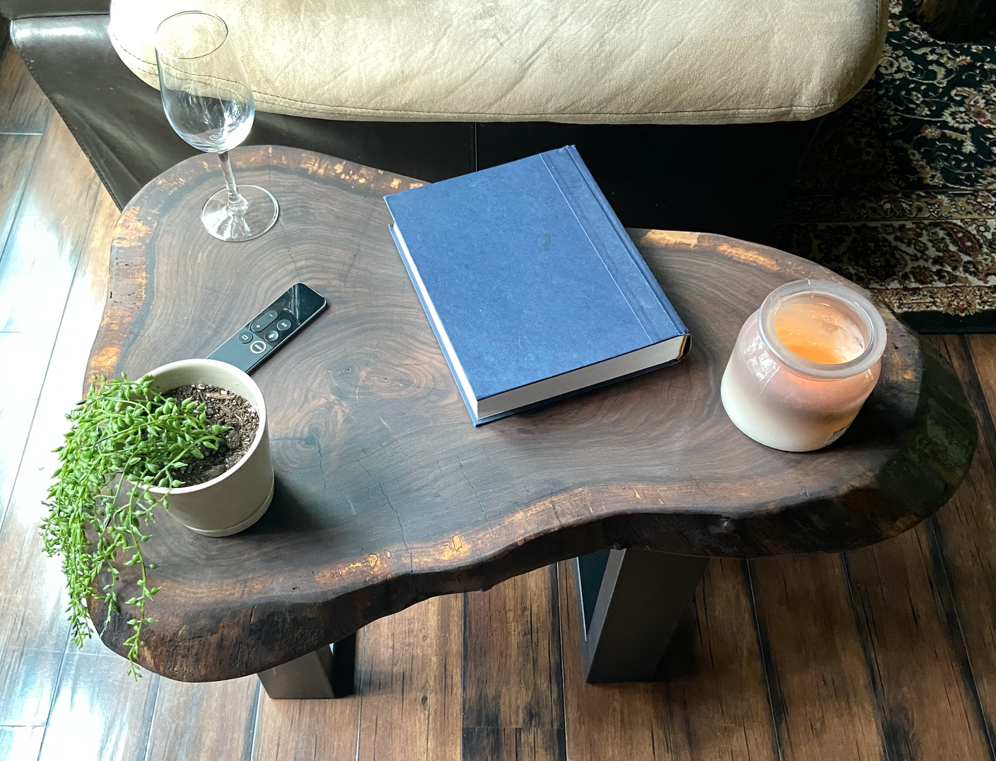 Live Edge Walnut Cookie Wood Oval Table | CrossCut Side Table Table | Rustic Farmhouse Accent Table | Live Edge End Table | Round Wood Table