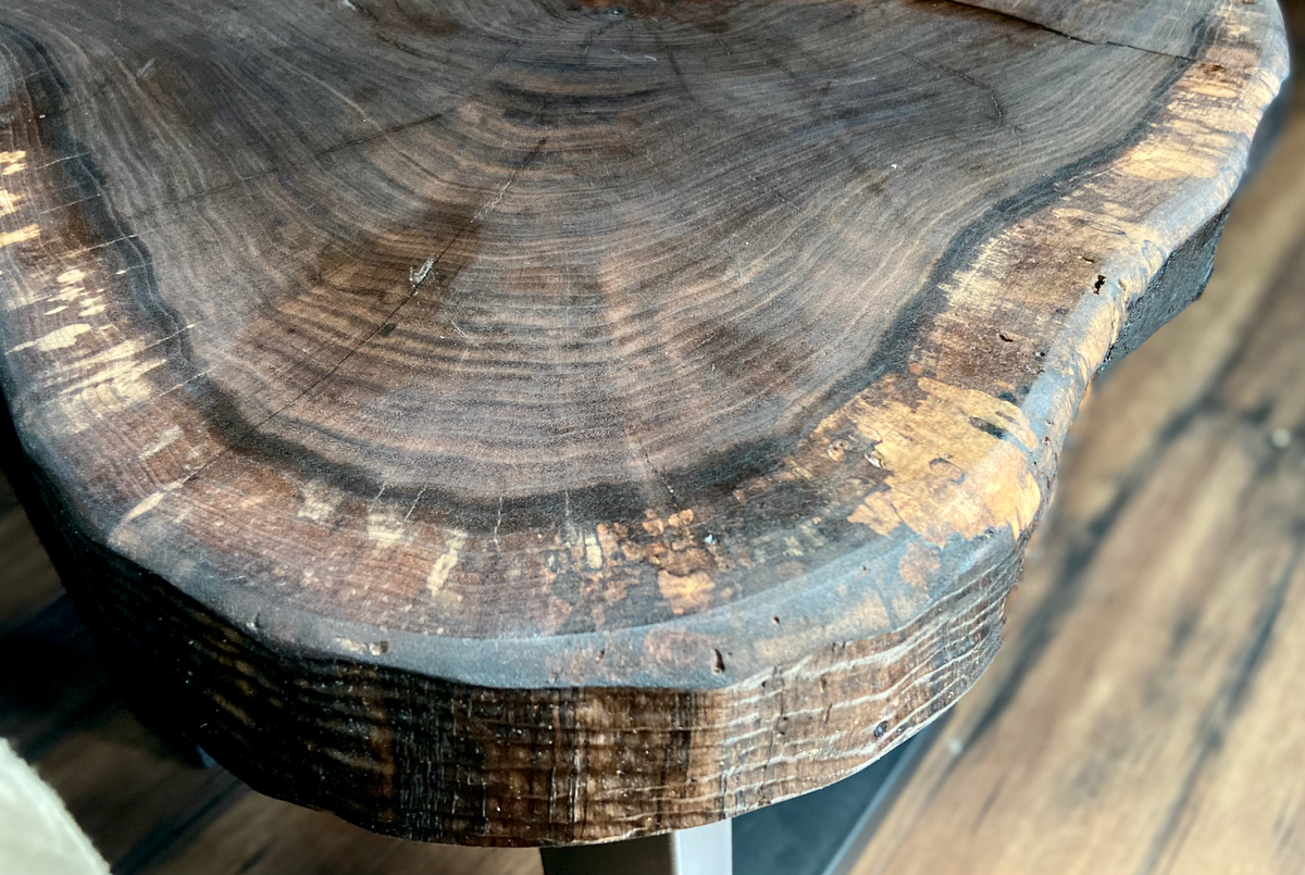 Live Edge Walnut Cookie Wood Oval Table | CrossCut Side Table Table | Rustic Farmhouse Accent Table | Live Edge End Table | Round Wood Table