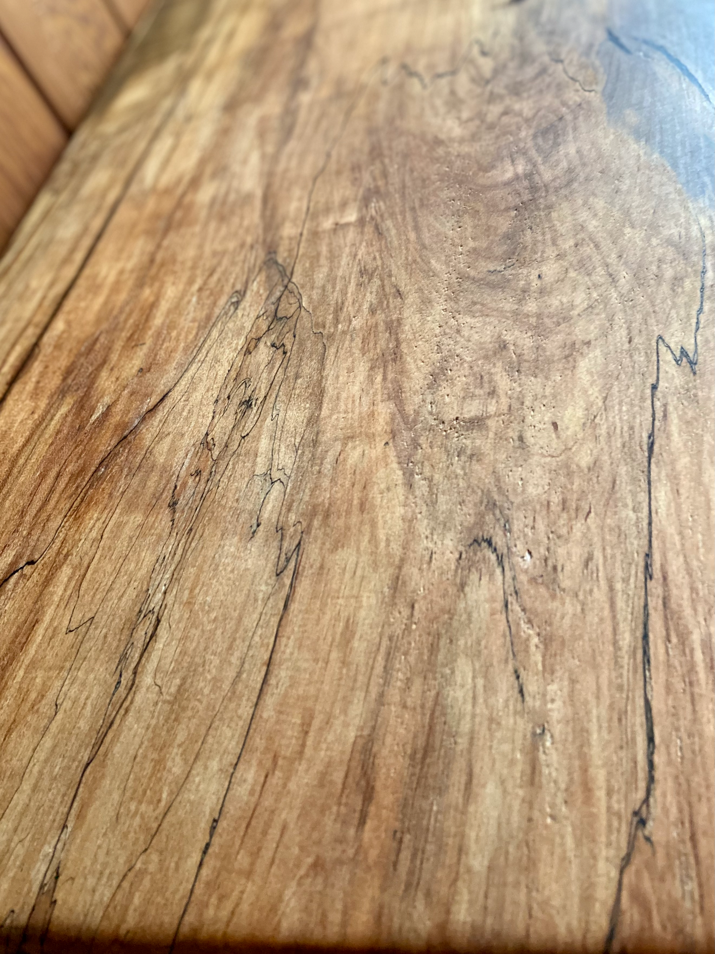 Solid Spalted Maple Wood Desk with High Figure and Unique Patterns | 5 Foot Long Desk | Standing Solid Wood Desk | Modern Rustic Desk
