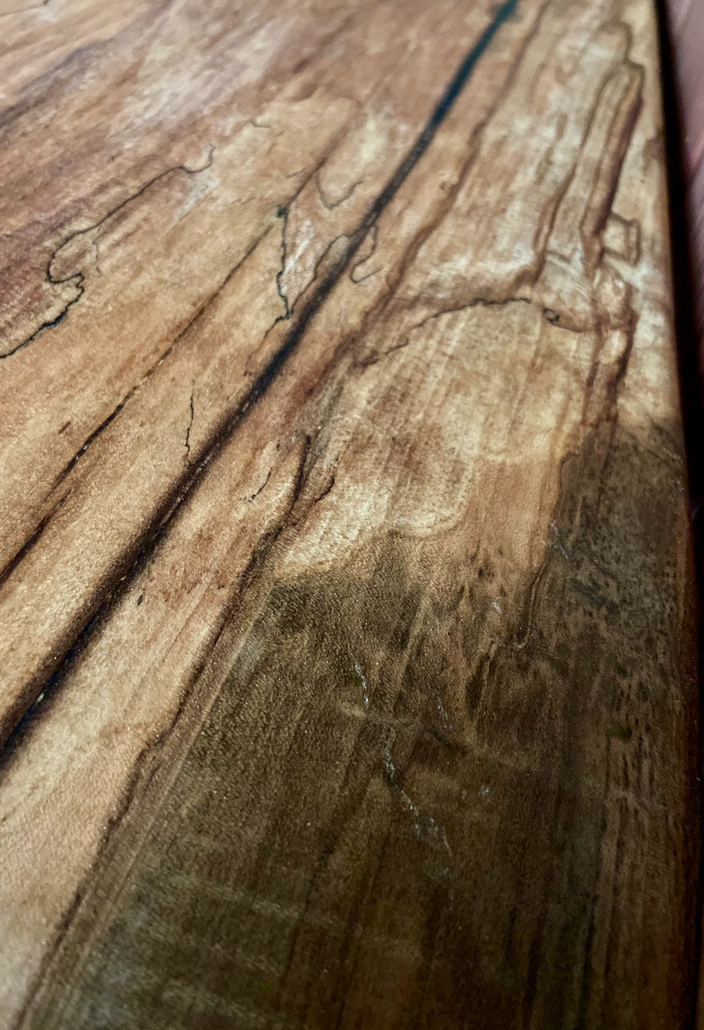 Solid Spalted Maple Wood Desk with High Figure and Unique Patterns | 5 Foot Long Desk | Standing Solid Wood Desk | Modern Rustic Desk